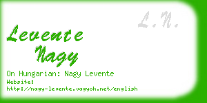 levente nagy business card